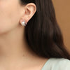 Aretes Pearl Pink Oro Amarillo 14K con Perlas, Zafiros y Espinelas.