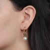 Aretes Racimo Plata .925 con Chapa de Oro 14K con Perlas.