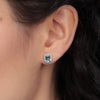 Aretes Royal Oro Blanco 14K con Aquamarinas y Diamantes.