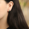 Aretes Royal Oro Amarillo 18K con Esmeraldas y Diamantes.