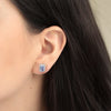 Aretes Royal Oro Blanco 18K con Tanzanitas y Diamantes.