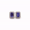 Aretes Royal Oro Blanco 18K con Tanzanitas y Diamantes.