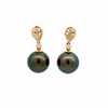 Aretes Satin Oro Amarillo 18K con Perlas Tahitianas y Diamantes.