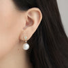 Aretes Satin Oro Amarillo 18K con Perlas y Diamantes.