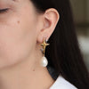 Aretes Spark Plata .925 con Chapa de Oro de 14K con Perlas.