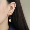Aretes Yellow Mercury Oro Amarillo 14K con Perlas, Turmalinas, Citrinos y Diamantes.