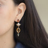 Aretes Yellow Venus Oro Amarillo 14K con Cuarzos, Perlas, Citrinos, Zafiros y Diamantes.
