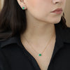 Cadena Royal Oro Amarillo 14K con Diamantes y  Esmeralda de Zambia.