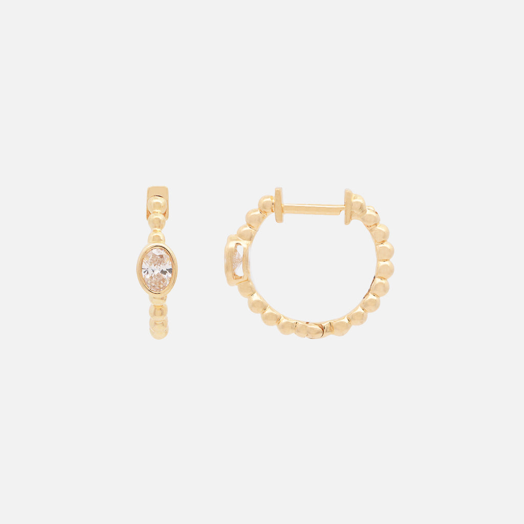 Arracadas Astra Oro Amarillo 14K con Diamantes.