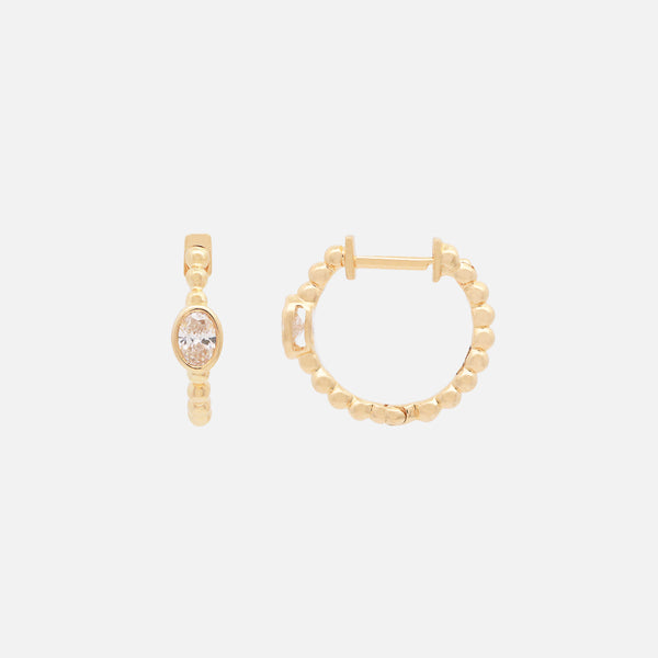 Arracadas Astra Oro Amarillo 14K con Diamantes.