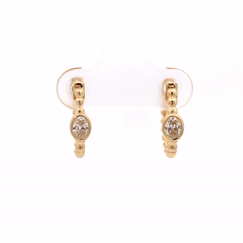 Arracadas Astra Oro Amarillo 14K con Diamantes.