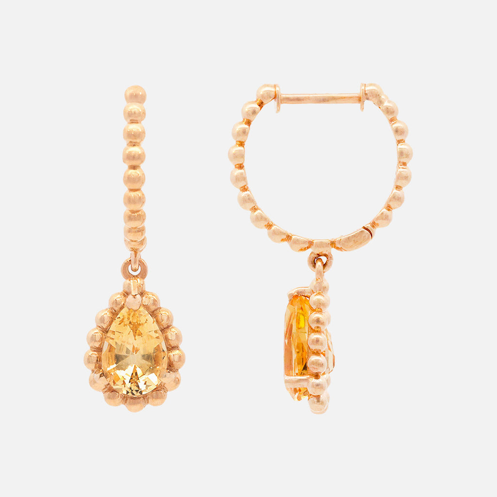Arracadas Elysa Oro 14K con Topacio Imperial.