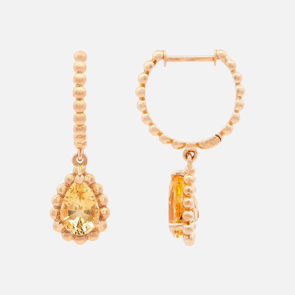 Arracadas Elysa Oro 14K con Topacio Imperial.