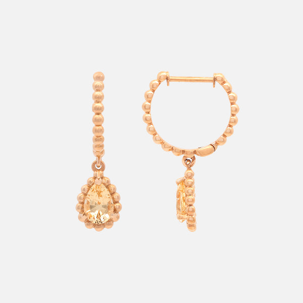 Aretes Elysa Oro Amarillo 14K con Topacios Imperial.