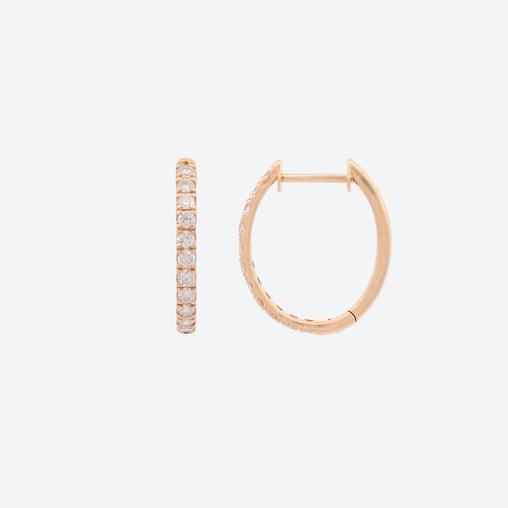 Arracadas Nia Bold L Oro Amarillo 14K con Diamantes.