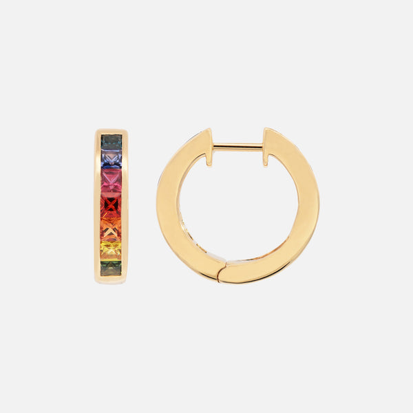 Arracadas Prismelia Oro Amarillo 18K con Zafiros.