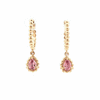 Arracadas Elysa Oro Amarillo 14K con Granates Malaya Gota.
