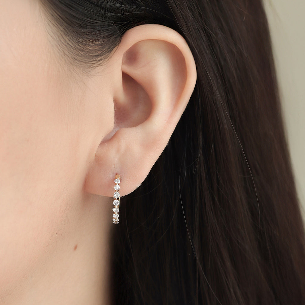 Arracadas Florencia Oro 14K con Diamantes.