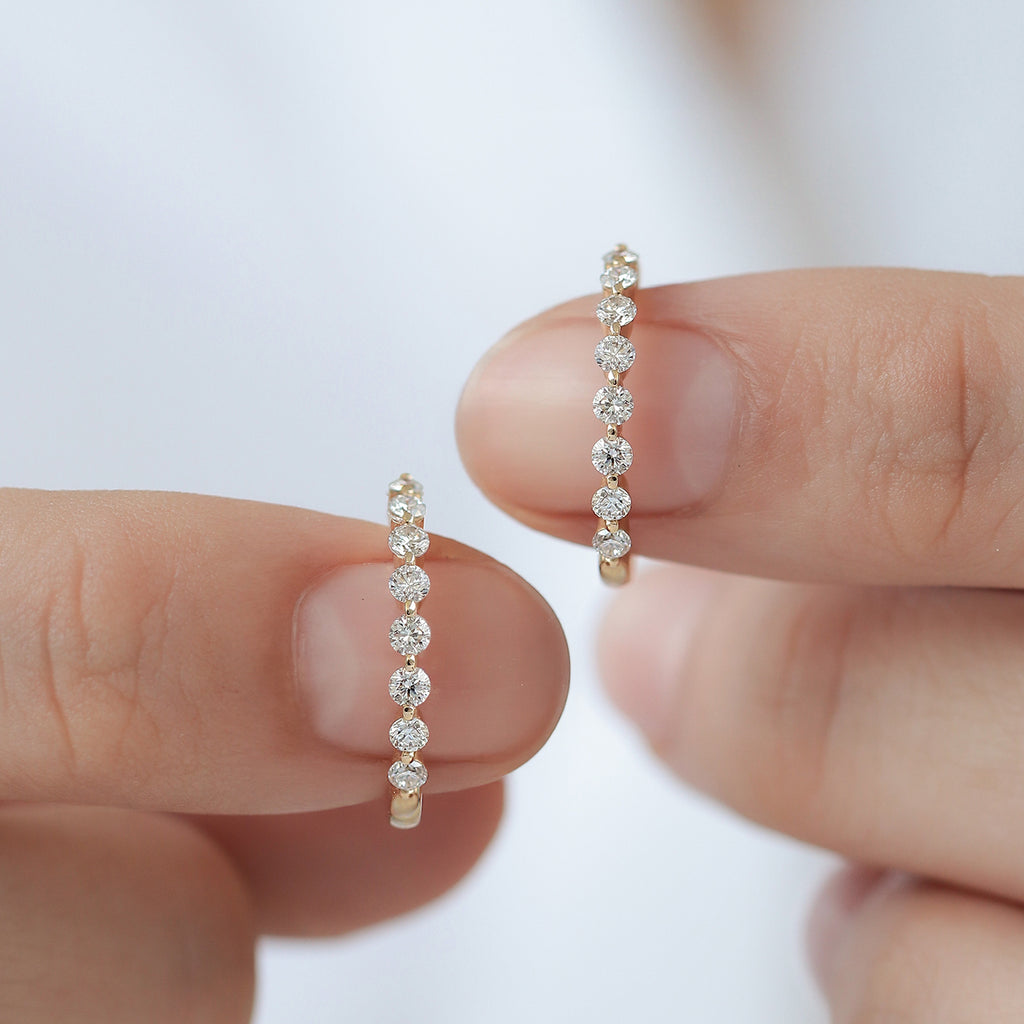 Arracadas Florencia Oro 14K con Diamantes.