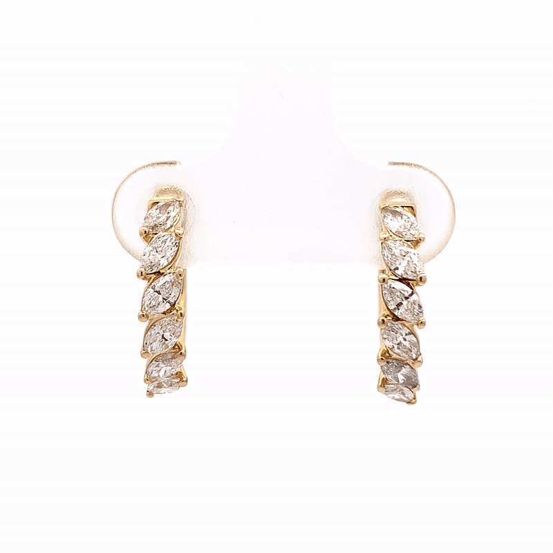 Arracadas Marquise Oro 14K con Diamantes.