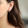 Arracadas Nia Bold L Oro Amarillo 14K con Diamantes.