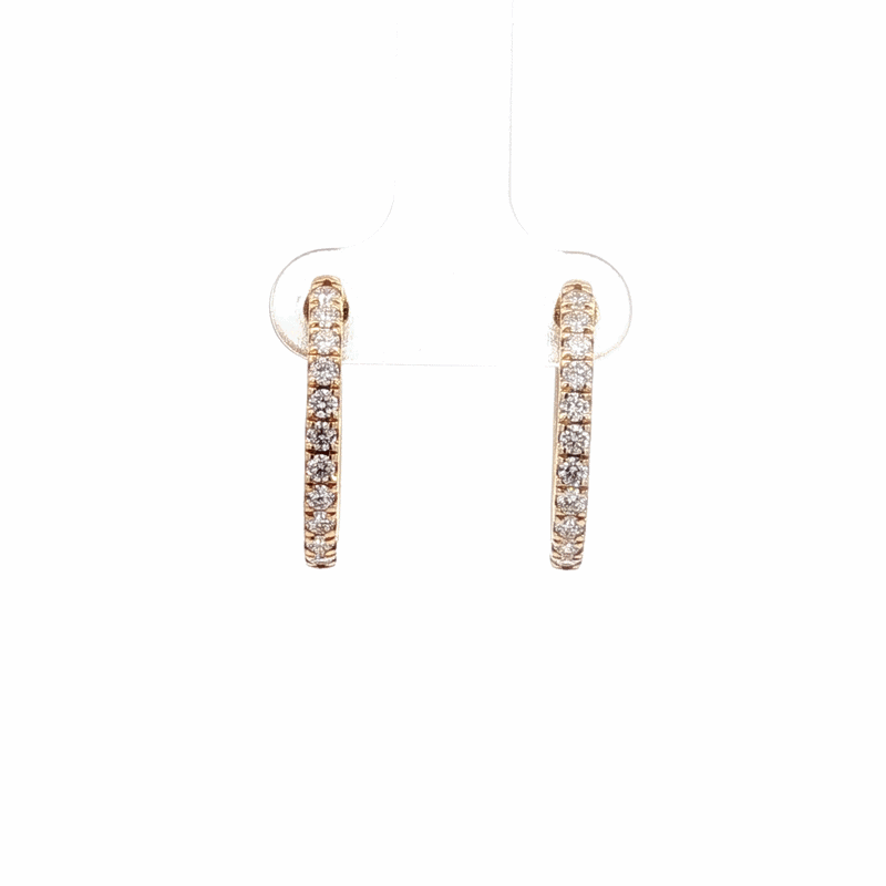 Arracadas Nia Bold L Oro Amarillo 14K con Diamantes.