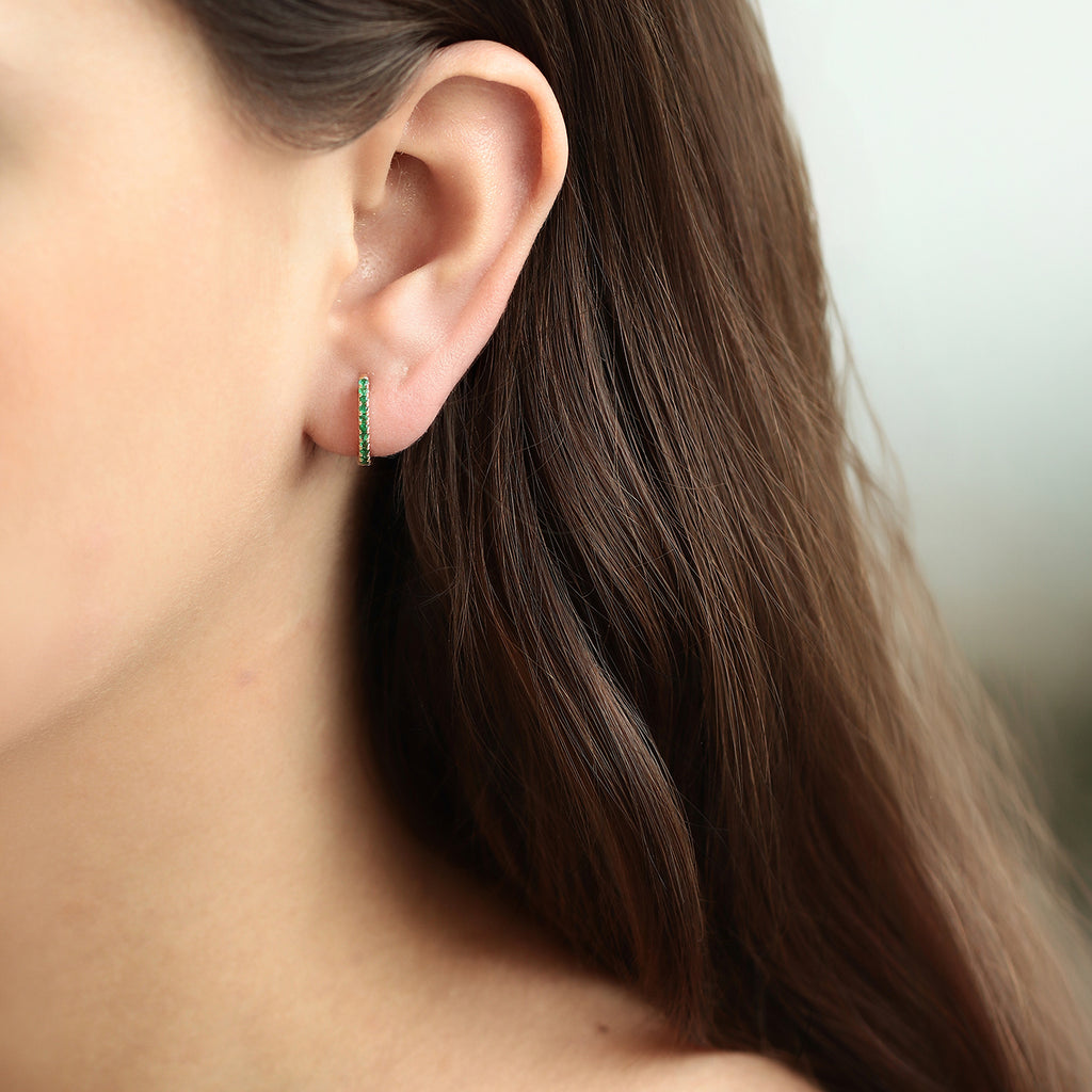 Arracadas Nia Oro Amarillo 14K con Esmeraldas.
