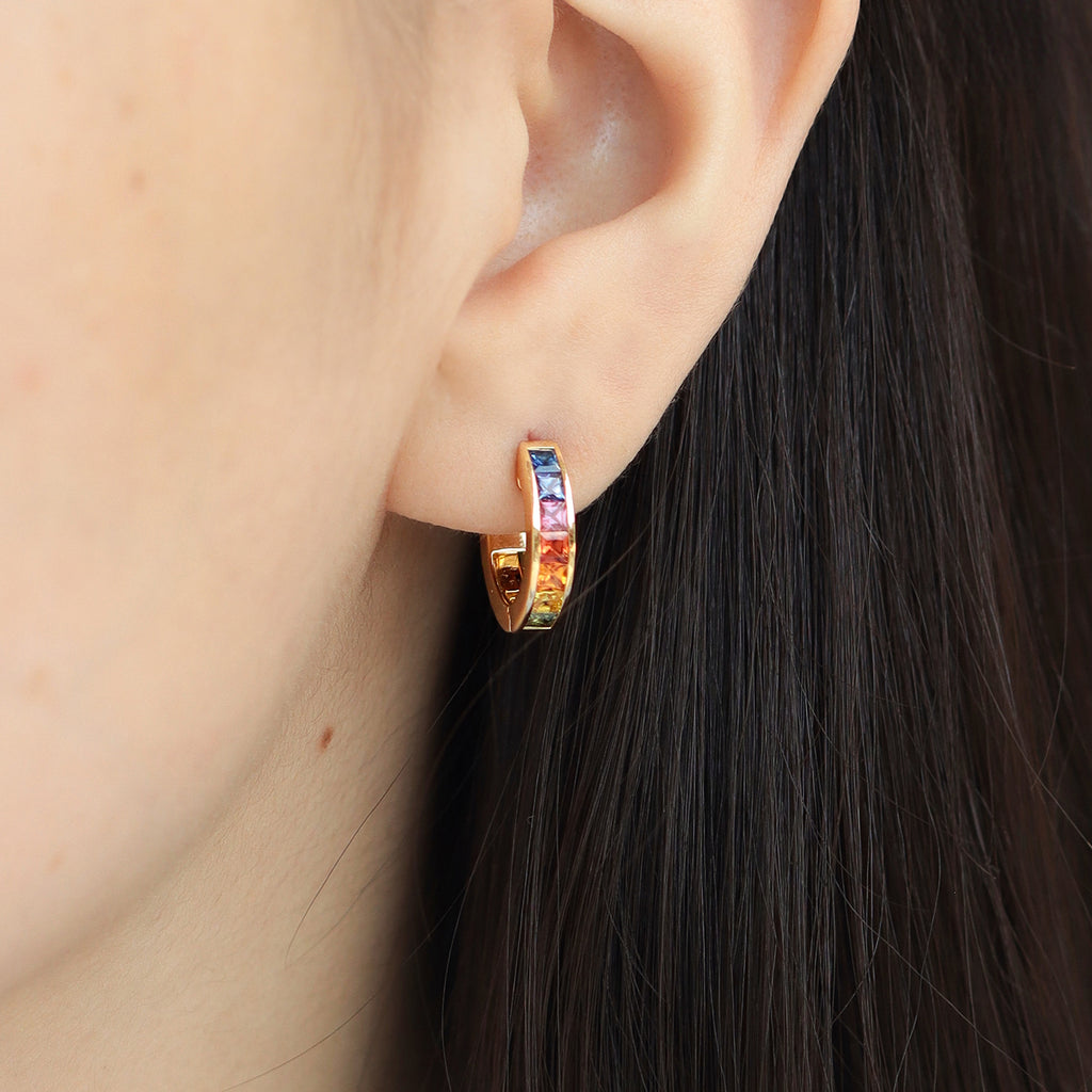 Arracadas Prismelia Oro Amarillo 18K con Zafiros.