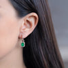 Arracadas Royal Oro Amarillo 14K con Esmeraldas y Diamantes. 