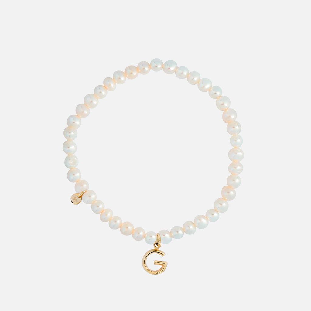 Pulsera Alba Oro Amarillo 14K con Perlas.