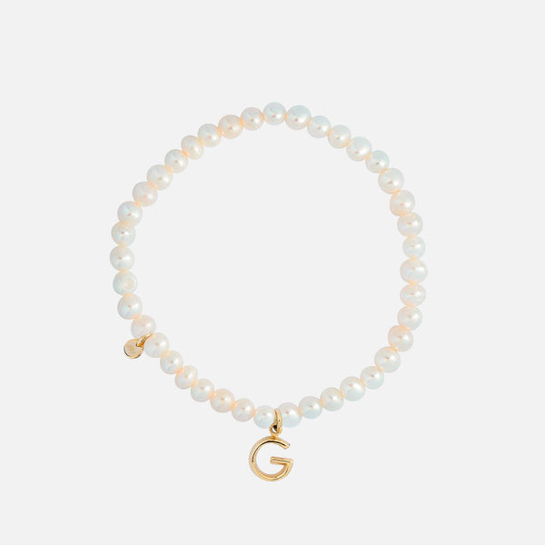 Pulsera Alba Oro Amarillo 14K con Perlas.