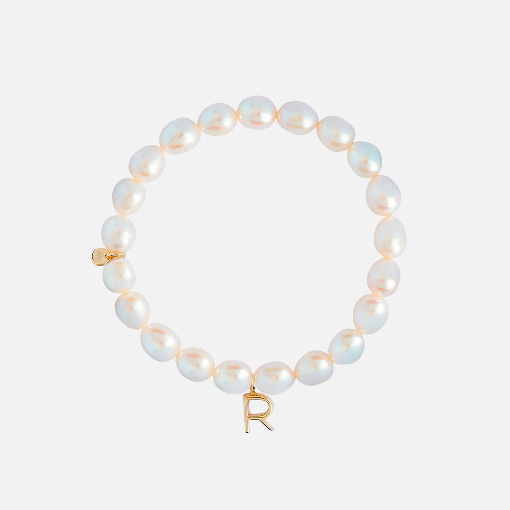 Pulsera Alba Oro Amarillo 14K con Perlas.
