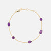 Brazalete Birthstone Oro Amarillo 14K con Amatista.