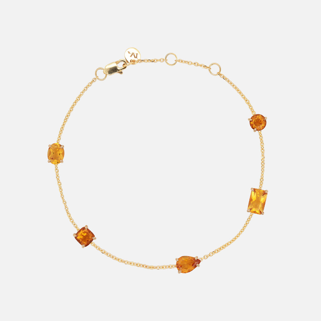 Brazalete Birthstone Oro Amarillo 14K con Citrino.