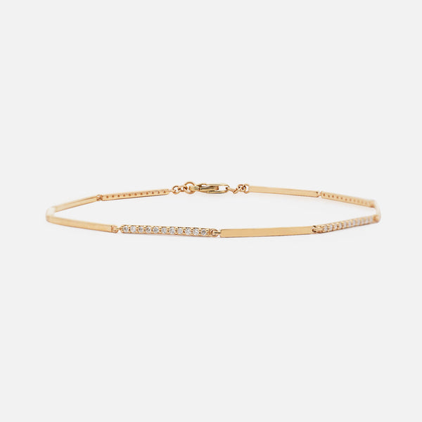 Brazalete Amelia Oro Amarillo 14K con Diamantes.