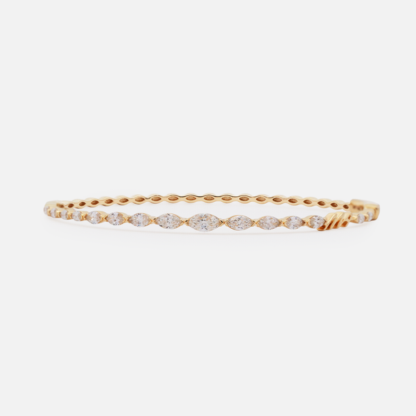 Brazalete Flora Oro Amarillo 14K con Diamantes.