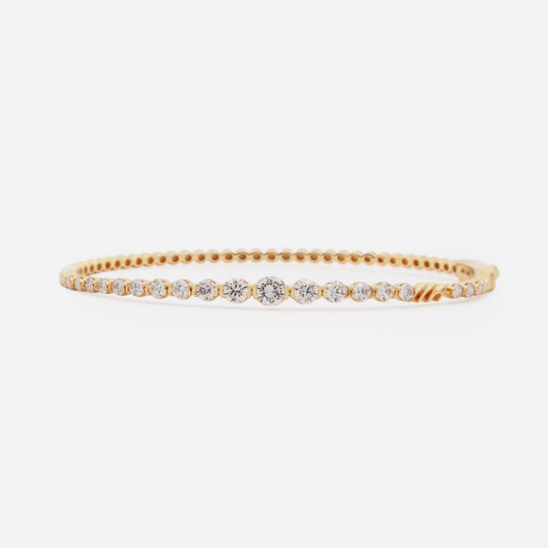 Brazalete Florencia Oro Amarillo 14K con Diamantes.