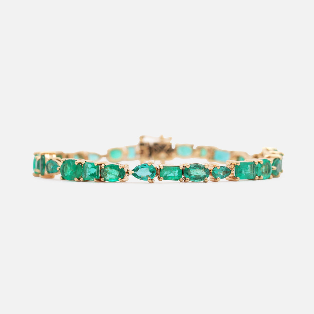 Brazalete Mint Oro Amarillo 14K con Esmeraldas.