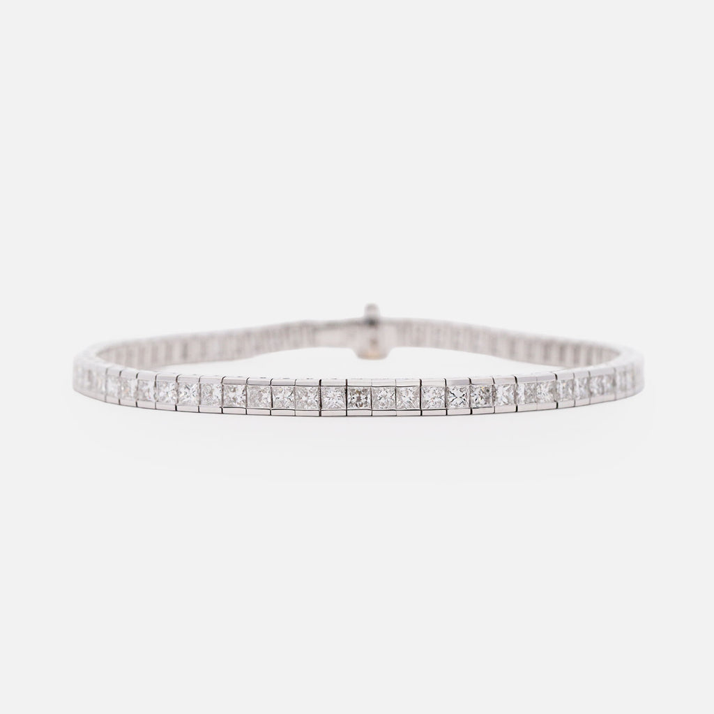 Brazalete Mosaic Prisma Quadro Oro Blanco 18K con Diamantes.