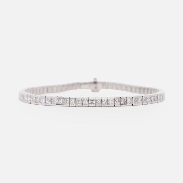 Brazalete Mosaic Prisma Quadro Oro Blanco 18K con Diamantes.