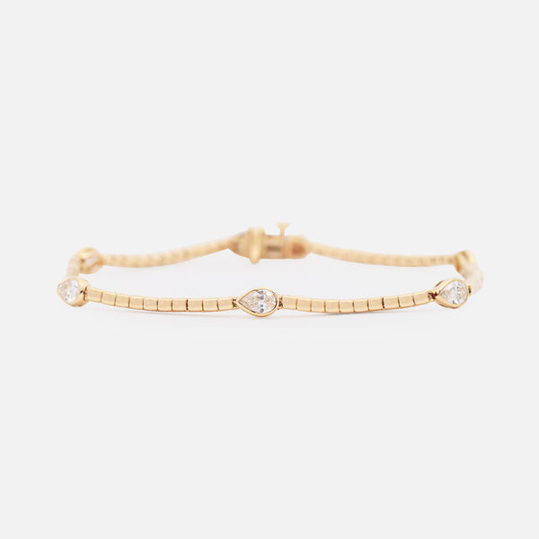 Brazalete Naga Oro Amarillo 14K con Diamantes.