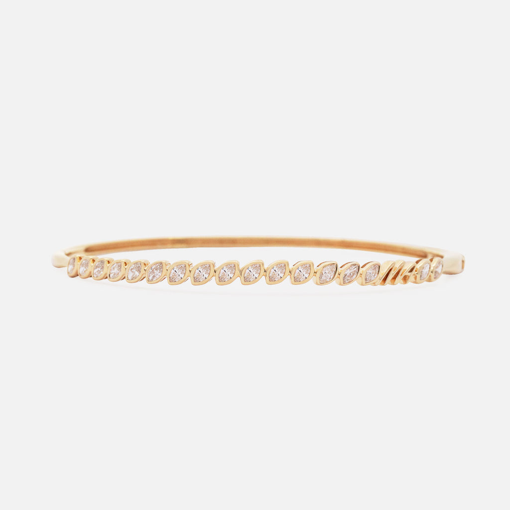 Brazalete Orion Marquise Oro Amarillo 14K con Diamantes.