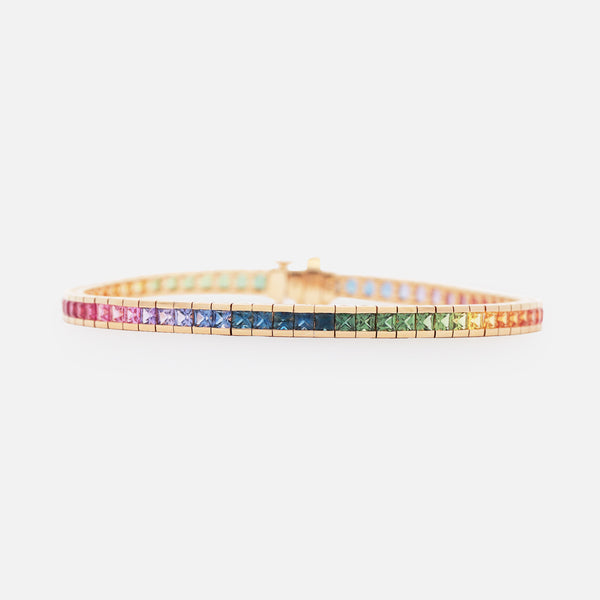 Brazalete Prismelia Oro Amarillo 18K con Zafiros.