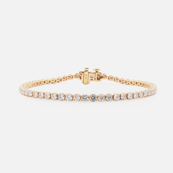 Brazalete Tennis Oro Amarillo 14K con Diamantes.