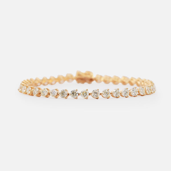 Brazalete Tennis 3U S Oro Amarillo 18K con Diamantes.