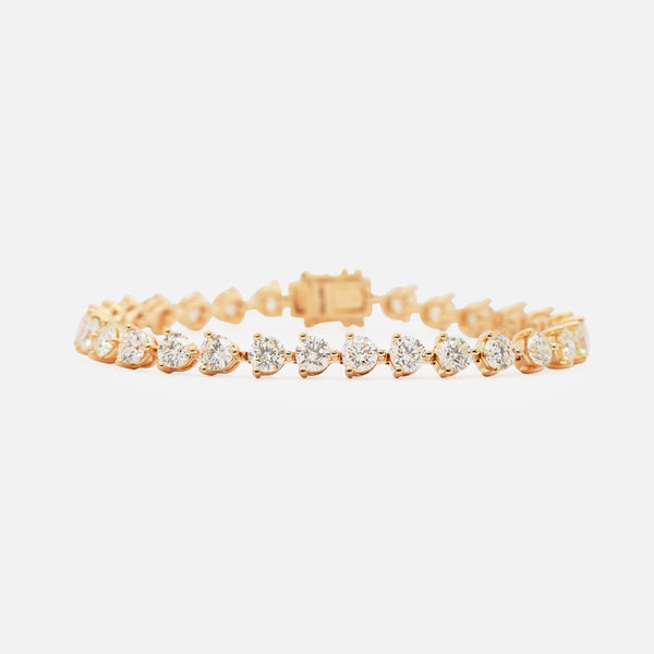 Brazalete Tennis 3U L Oro Amarillo 18K con Diamantes.