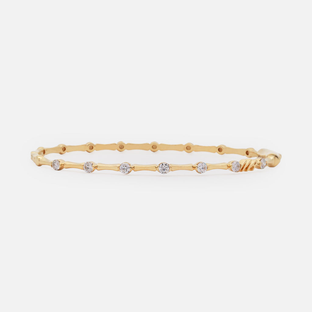Brazalete Twig Oro Amarillo 14K con Diamantes.