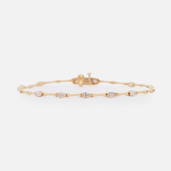 Brazalete Twiggy Oro Amarillo 14K con Diamantes.