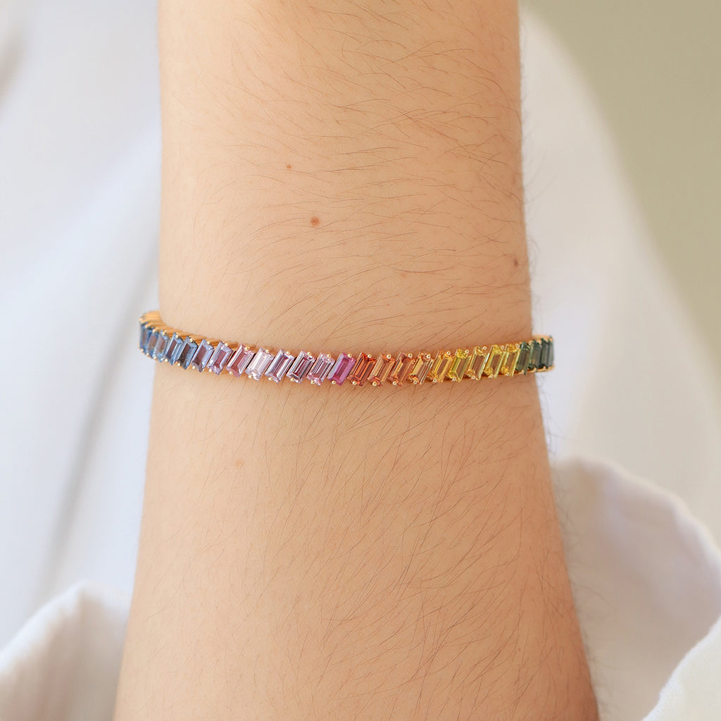 Brazalete Fiorela Oro Amarillo 18K con Zafiros.