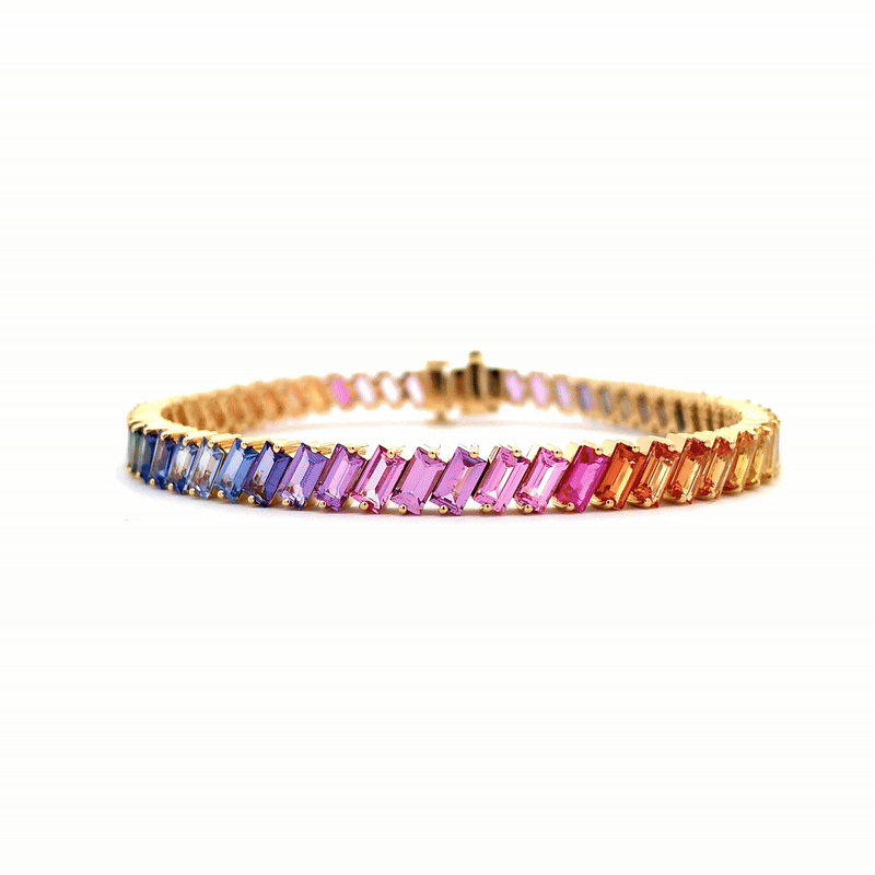 Brazalete Fiorela Oro Amarillo 18K con Zafiros.
